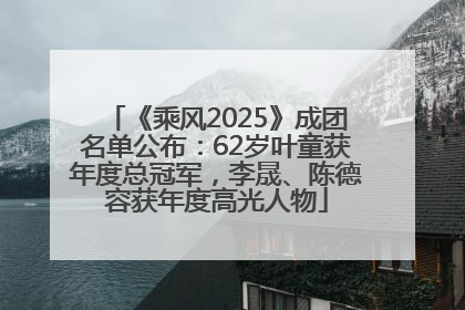 《乘风2025》成团名单公布：62岁叶童获年度总冠军，李晟、陈德容获年度高光人物