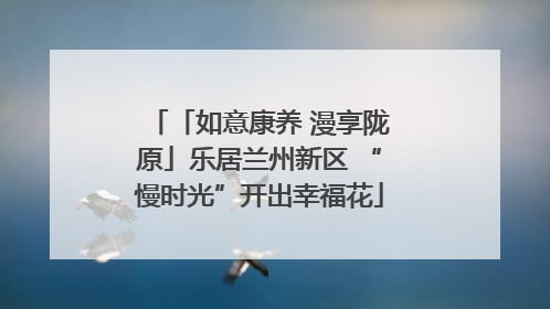 「如意康养 漫享陇原」乐居兰州新区 “慢时光”开出幸福花