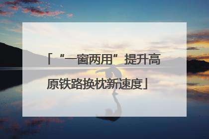 “一窗两用”提升高原铁路换枕新速度