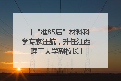 “准85后”材料科学专家汪航，升任江西理工大学副校长