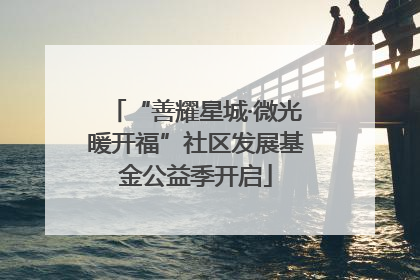 “善耀星城·微光暖开福”社区发展基金公益季开启
