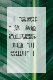 “蓉欧非”第三条通道正式启航 加速“川货出川”