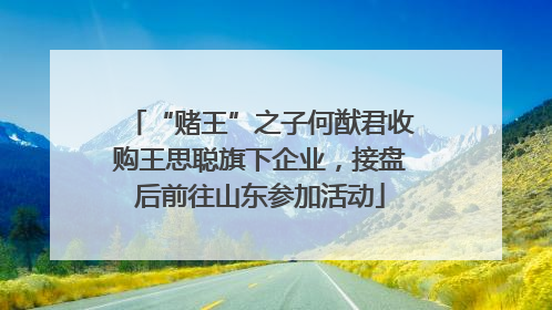 “赌王”之子何猷君收购王思聪旗下企业，接盘后前往山东参加活动