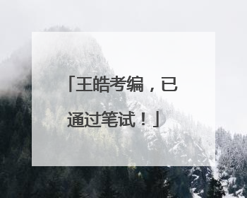 王皓考编，已通过笔试！