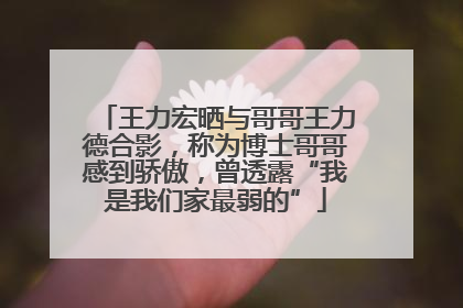 王力宏晒与哥哥王力德合影，称为博士哥哥感到骄傲，曾透露“我是我们家最弱的”