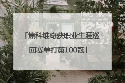 焦科维奇获职业生涯巡回赛单打第100冠