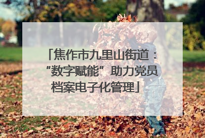 焦作市九里山街道：“数字赋能”助力党员档案电子化管理