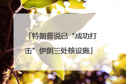 特朗普说已“成功打击”伊朗三处核设施
