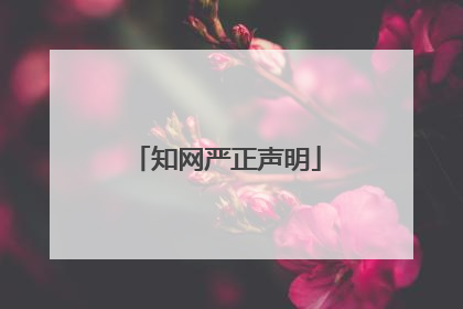 知网严正声明