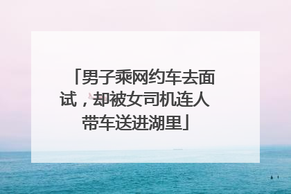 男子乘网约车去面试，却被女司机连人带车送进湖里