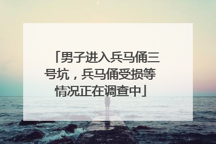男子进入兵马俑三号坑，兵马俑受损等情况正在调查中