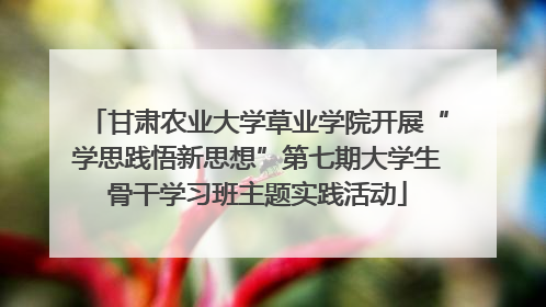 甘肃农业大学草业学院开展“学思践悟新思想”第七期大学生骨干学习班主题实践活动