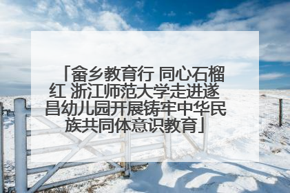 畲乡教育行 同心石榴红 浙江师范大学走进遂昌幼儿园开展铸牢中华民族共同体意识教育