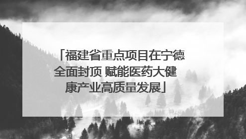 福建省重点项目在宁德全面封顶 赋能医药大健康产业高质量发展