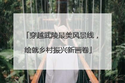 穿越武陵最美风景线，绘就乡村振兴新画卷