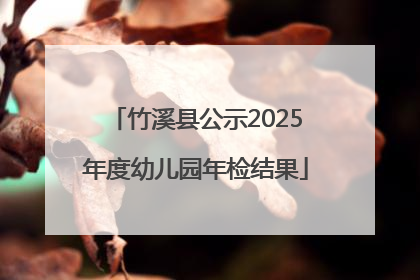 竹溪县公示2025年度幼儿园年检结果