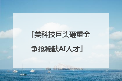 美科技巨头砸重金争抢稀缺AI人才
