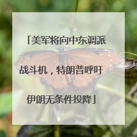 美军将向中东调派战斗机，特朗普呼吁伊朗无条件投降