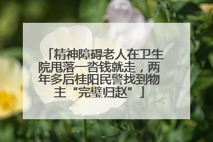 精神障碍老人在卫生院甩落一沓钱就走，两年多后桂阳民警找到物主“完璧归赵”