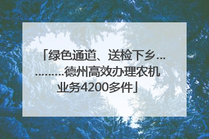 绿色通道、送检下乡…………德州高效办理农机业务4200多件