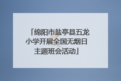 绵阳市盐亭县五龙小学开展全国无烟日主题班会活动