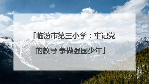 临汾市第三小学：牢记党的教导 争做强国少年