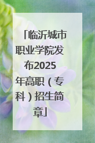 临沂城市职业学院发布2025年高职（专科）招生简章