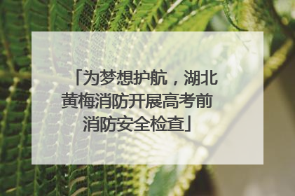 为梦想护航，湖北黄梅消防开展高考前消防安全检查