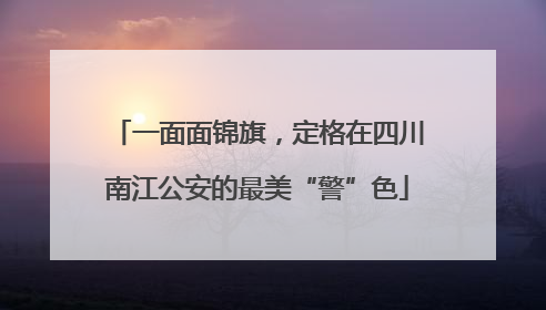 一面面锦旗，定格在四川南江公安的最美“警”色
