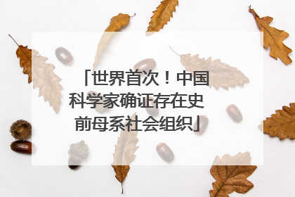 世界首次！中国科学家确证存在史前母系社会组织