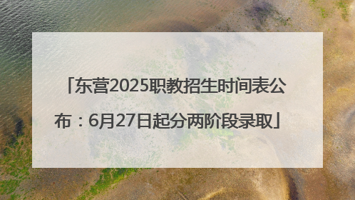 东营2025职教招生时间表公布：6月27日起分两阶段录取