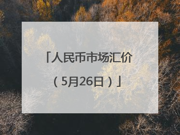 人民币市场汇价（5月26日）