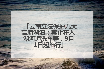 云南立法保护九大高原湖泊：禁止在入湖河道洗车等，9月1日起施行