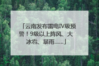 云南发布雷电Ⅳ级预警！9级以上阵风、大冰雹、暴雨……