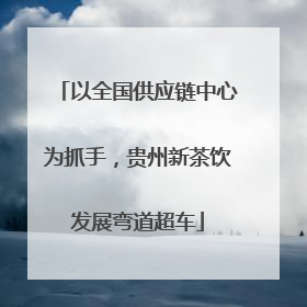 以全国供应链中心为抓手，贵州新茶饮发展弯道超车