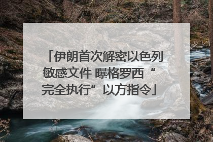 伊朗首次解密以色列敏感文件 曝格罗西“完全执行”以方指令