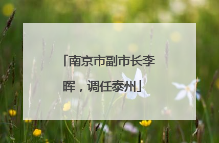 南京市副市长李晖，调任泰州