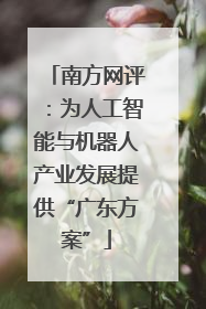 南方网评：为人工智能与机器人产业发展提供“广东方案”
