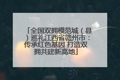 全国双拥模范城（县）巡礼江西省赣州市：传承红色基因 打造双拥共建新高地
