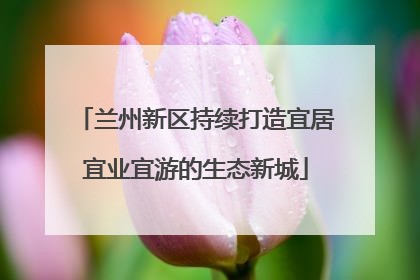 兰州新区持续打造宜居宜业宜游的生态新城