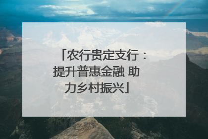 农行贵定支行：提升普惠金融 助力乡村振兴