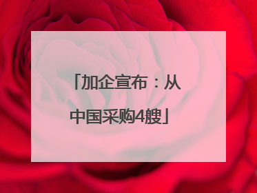 加企宣布：从中国采购4艘