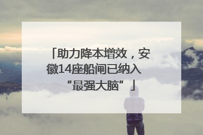 助力降本增效，安徽14座船闸已纳入“最强大脑”