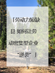 劳动力短缺县 如何让劳动密集型企业“逆袭”