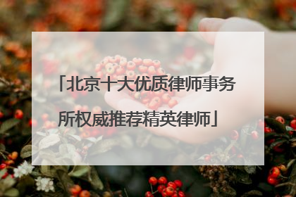 北京十大优质律师事务所权威推荐精英律师
