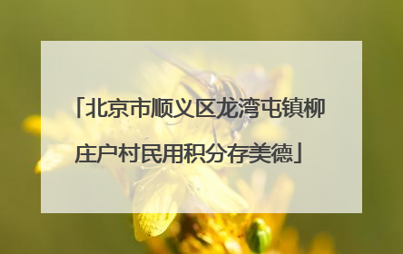 北京市顺义区龙湾屯镇柳庄户村民用积分存美德