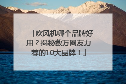 吹风机哪个品牌好用？揭秘数万网友力荐的10大品牌！