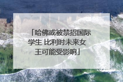 哈佛或被禁招国际学生 比利时未来女王可能受影响