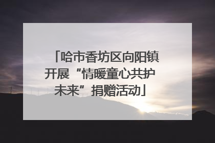 哈市香坊区向阳镇开展“情暖童心共护未来”捐赠活动