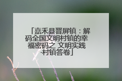 嘉禾县晋屏镇：解码全国文明村镇的幸福密码之 文明实践·村镇答卷
